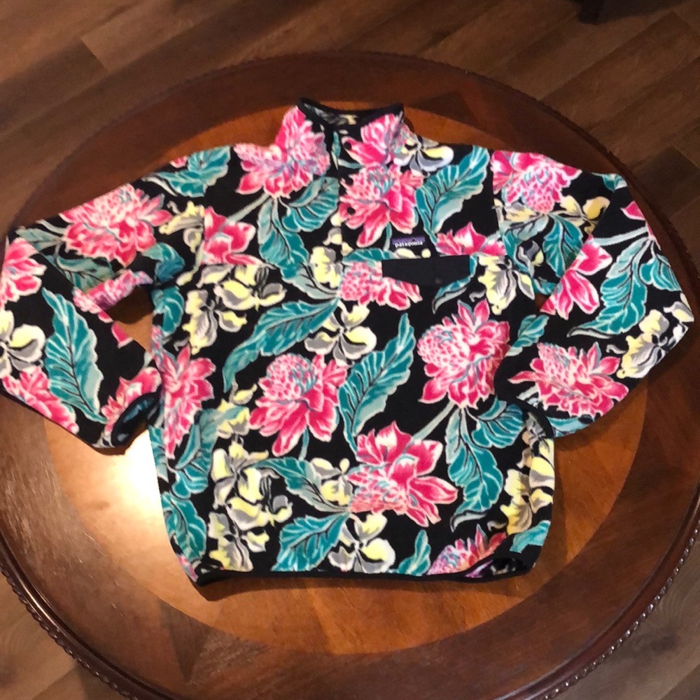 Patagonia Synchilla Snap T Pullover Fleece Manoa Floral Hawaiian Medium